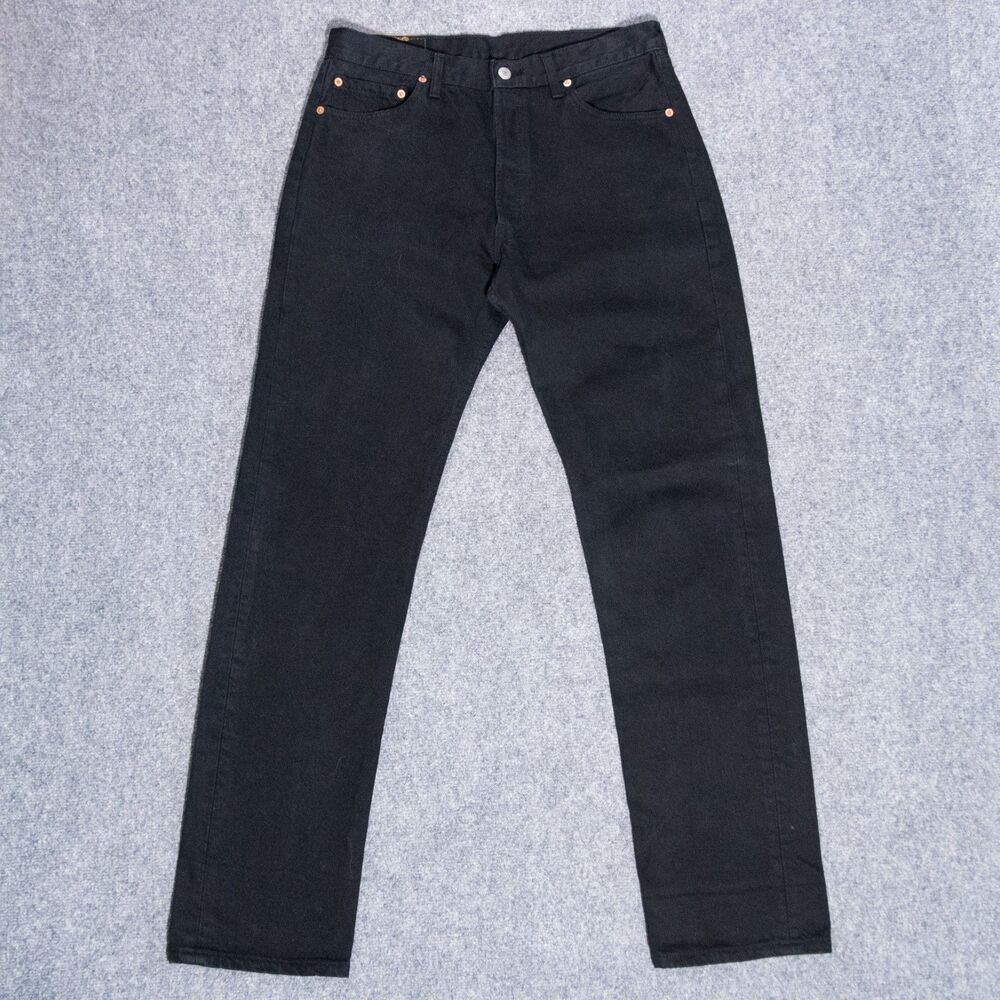 Vintage Levi's 501 XX Straight Leg Black Jeans Men's 34x34 90s Made in UK